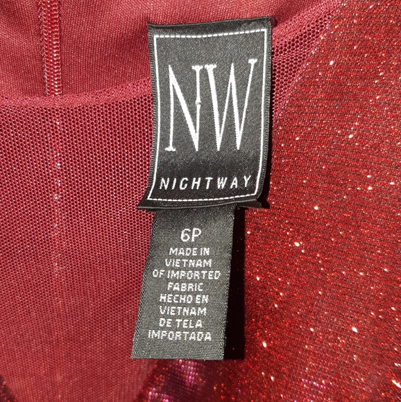 ๐HP๐ NIGHTWAY red fucsia metallic short dress - Picture 6 of 6